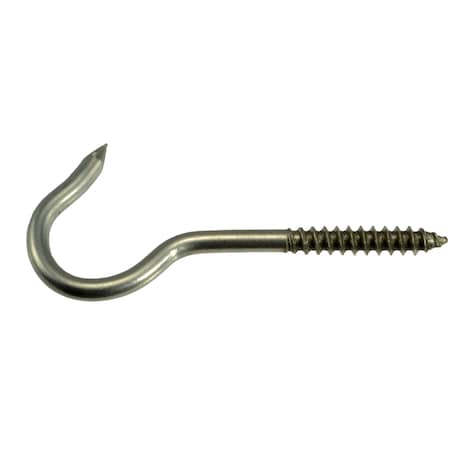 Midwest Fastener #12 x 3/16" x 53/64" x 3-3/8" 18-8 Stainless Steel Screw Hooks 6PK 32625